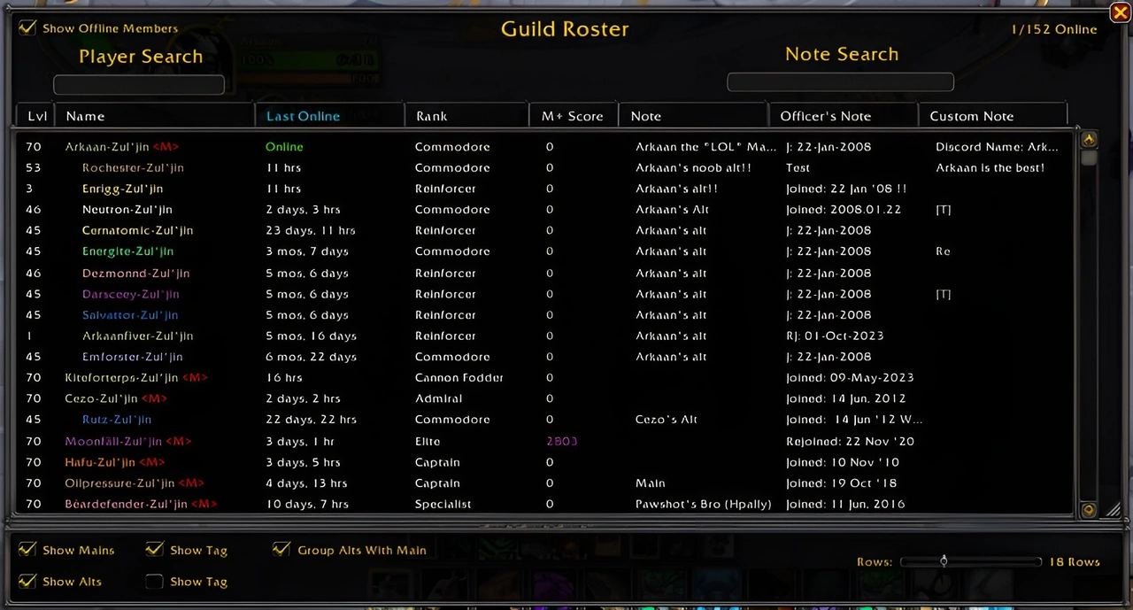 Guild Roster Manager