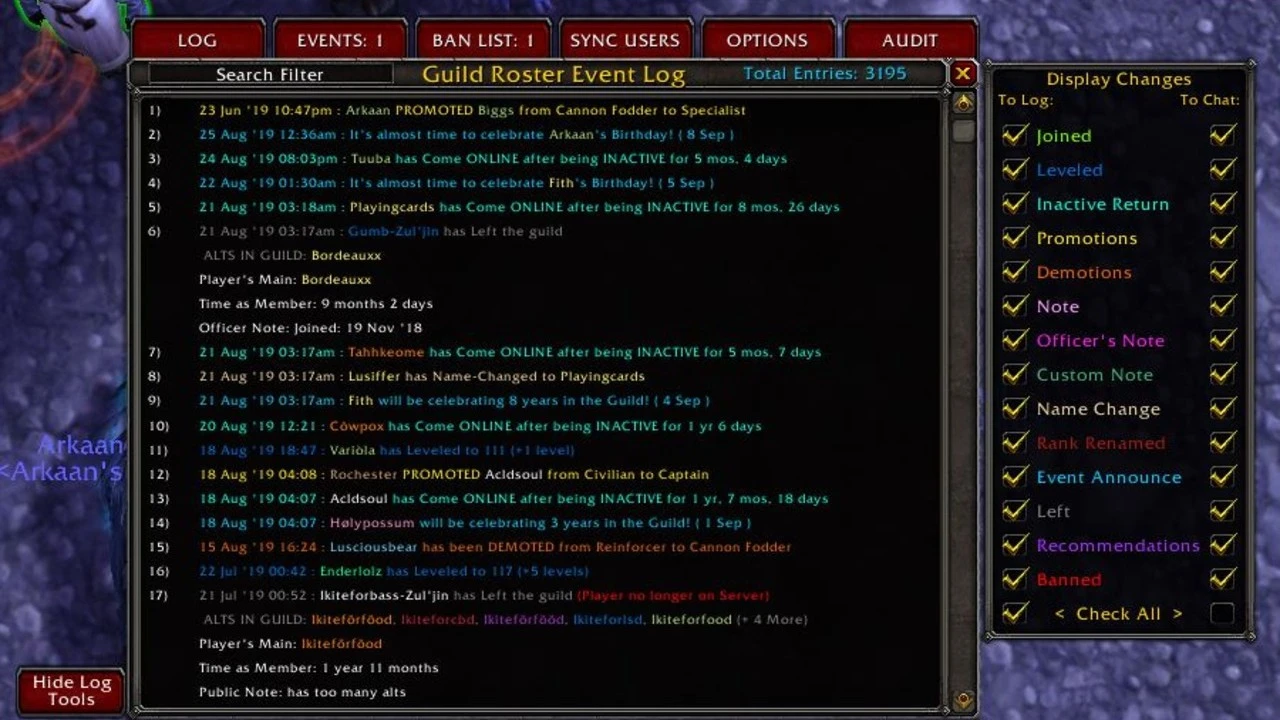 Guild Roster Manager